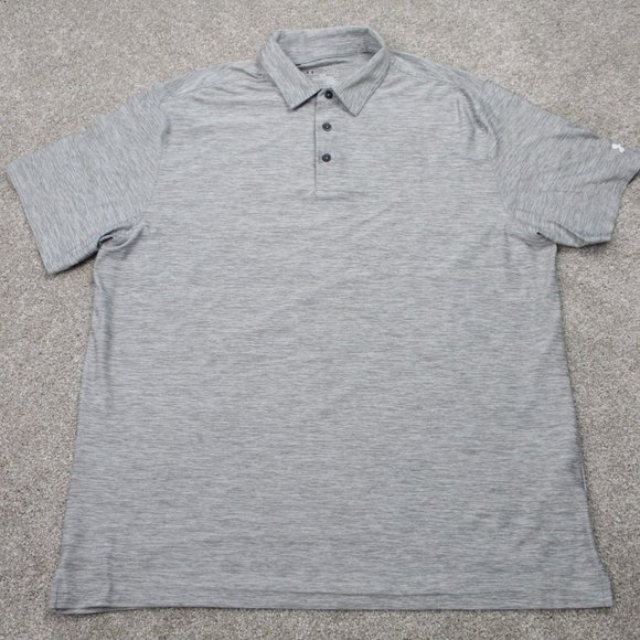 Hennessy Polo Shirt Mens XL Gray UA Under Armour HeatGear Loose Fit S/S Pullover - Picture 1 of 11